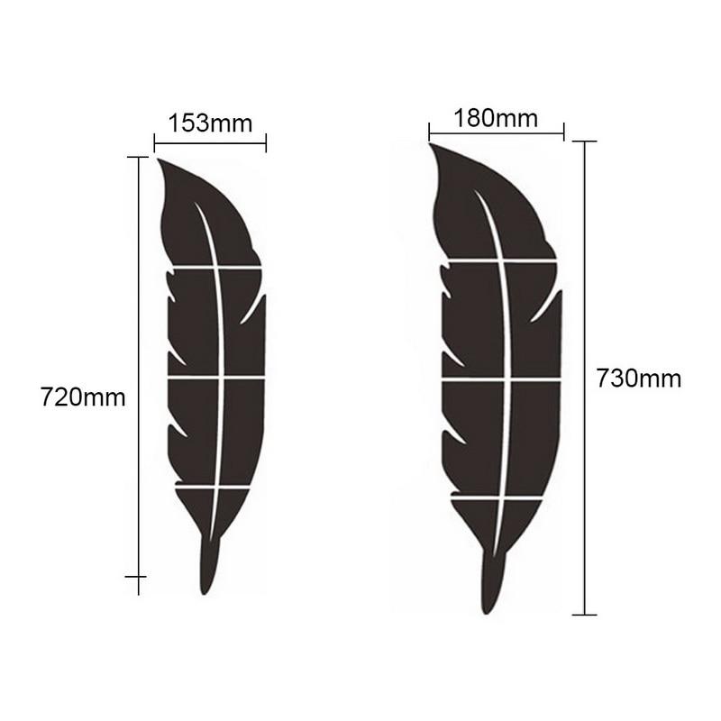 Diy Feather Plume 3D Mirror Wall Sticker For Living Room Art Home Decor Vinyl Decal Acrylic Sticker Mural Wall Decor Wallpaper