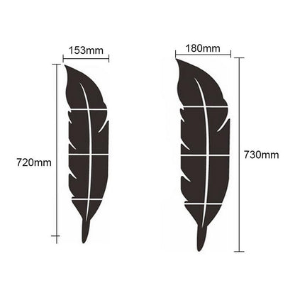 Diy Feather Plume 3D Mirror Wall Sticker For Living Room Art Home Decor Vinyl Decal Acrylic Sticker Mural Wall Decor Wallpaper
