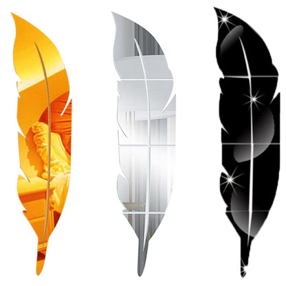 Diy Feather Plume 3D Mirror Wall Sticker For Living Room Art Home Decor Vinyl Decal Acrylic Sticker Mural Wall Decor Wallpaper