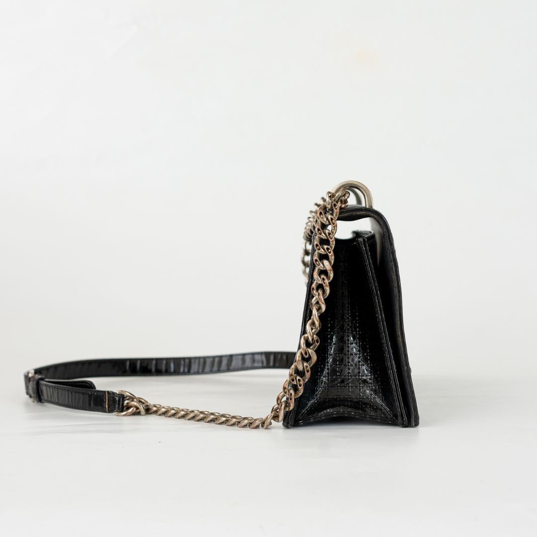 Dior Black Micro Cannage Diorama Medium Handbag