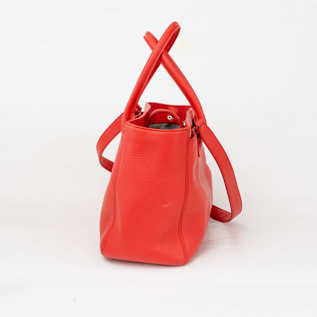 Chanel Pinkish-red Leather Executive Small Bag