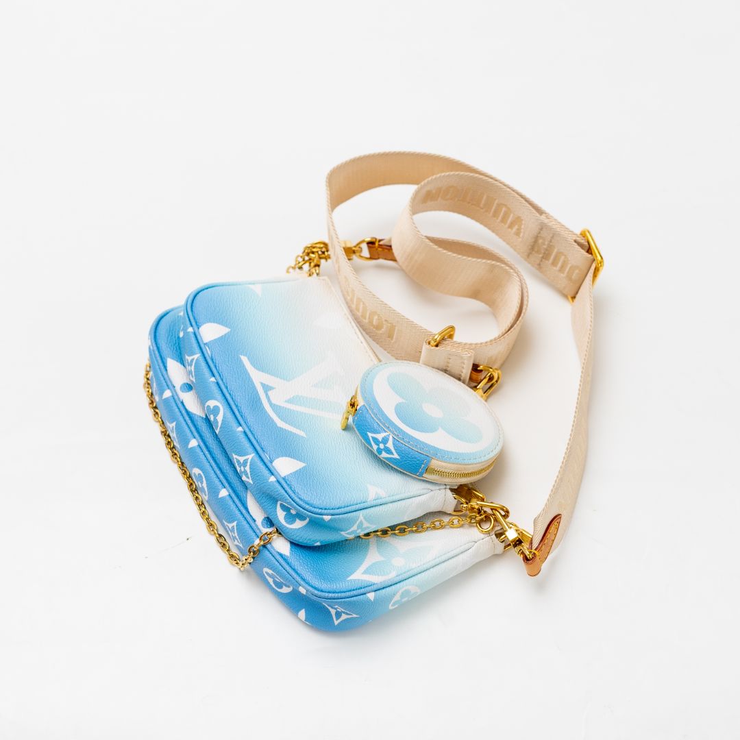 Louis Vuitton Monogram Giant By The Pool Multi Pochette Accessories Blue Crossbody
