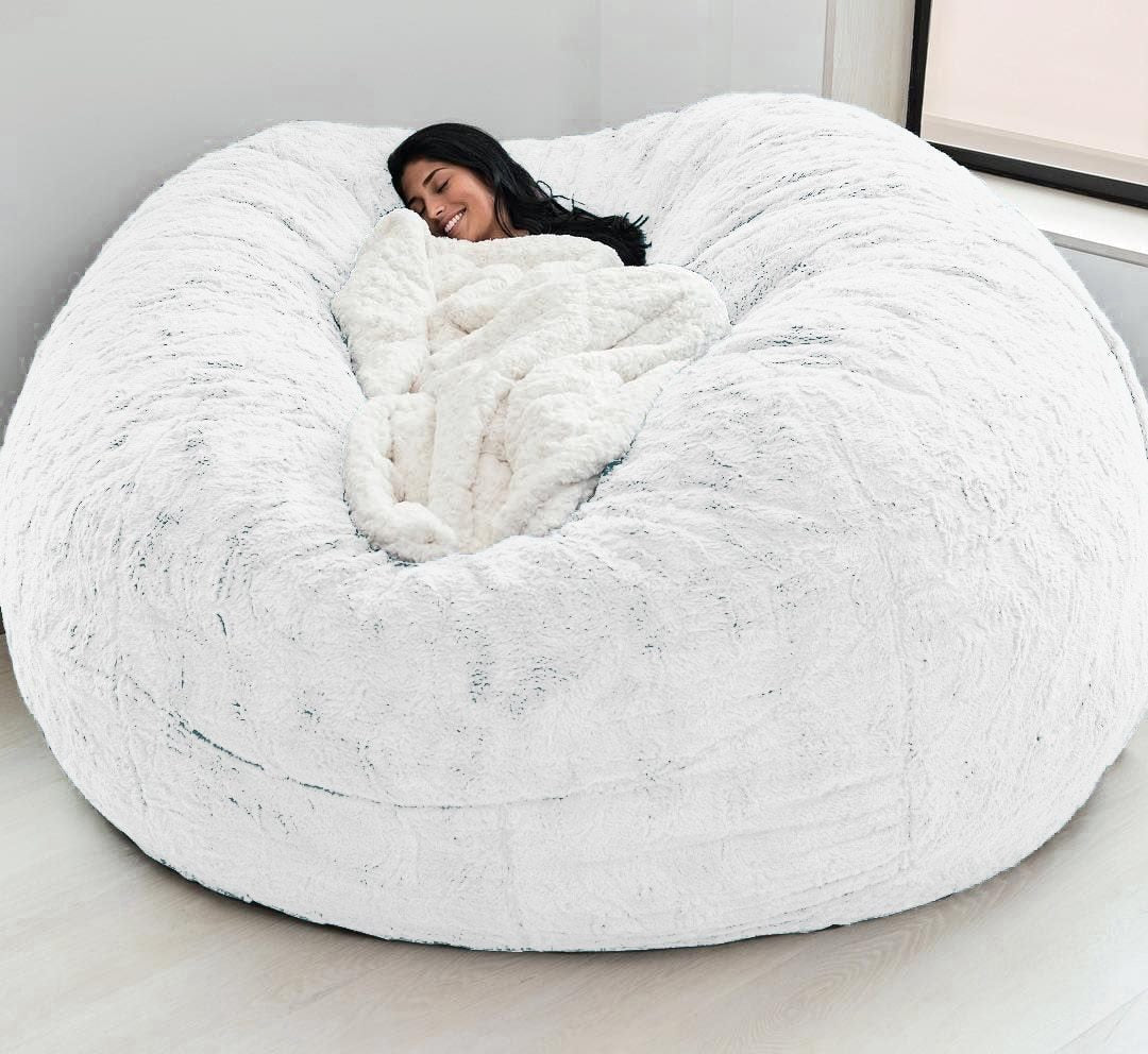 183Cm Fur Giant Removable Washable Bean Bag Bed Cover Comfortable Living Room Furniture Lazy Sofa Coat