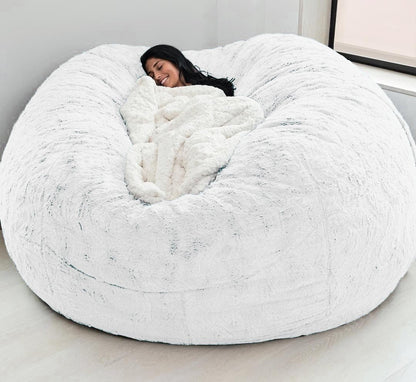 183Cm Fur Giant Removable Washable Bean Bag Bed Cover Comfortable Living Room Furniture Lazy Sofa Coat