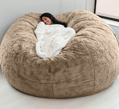 183Cm Fur Giant Removable Washable Bean Bag Bed Cover Comfortable Living Room Furniture Lazy Sofa Coat