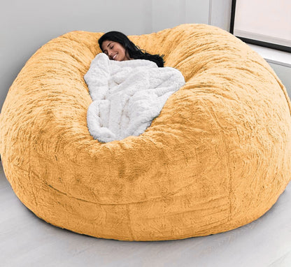 183Cm Fur Giant Removable Washable Bean Bag Bed Cover Comfortable Living Room Furniture Lazy Sofa Coat
