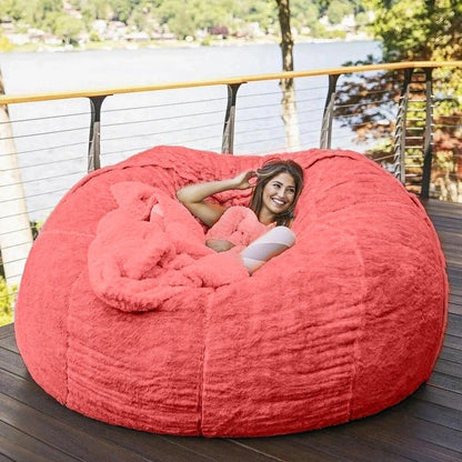 183Cm Fur Giant Removable Washable Bean Bag Bed Cover Comfortable Living Room Furniture Lazy Sofa Coat