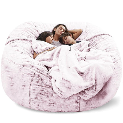 183Cm Fur Giant Removable Washable Bean Bag Bed Cover Comfortable Living Room Furniture Lazy Sofa Coat