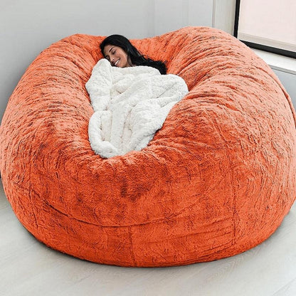 183Cm Fur Giant Removable Washable Bean Bag Bed Cover Comfortable Living Room Furniture Lazy Sofa Coat