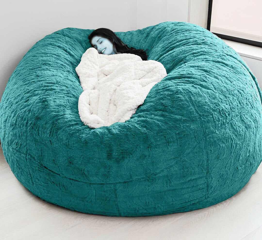 183Cm Fur Giant Removable Washable Bean Bag Bed Cover Comfortable Living Room Furniture Lazy Sofa Coat