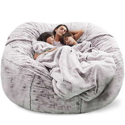 183Cm Fur Giant Removable Washable Bean Bag Bed Cover Comfortable Living Room Furniture Lazy Sofa Coat