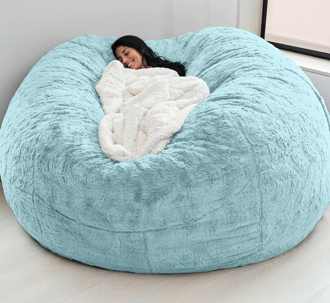 183Cm Fur Giant Removable Washable Bean Bag Bed Cover Comfortable Living Room Furniture Lazy Sofa Coat