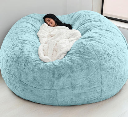 183Cm Fur Giant Removable Washable Bean Bag Bed Cover Comfortable Living Room Furniture Lazy Sofa Coat