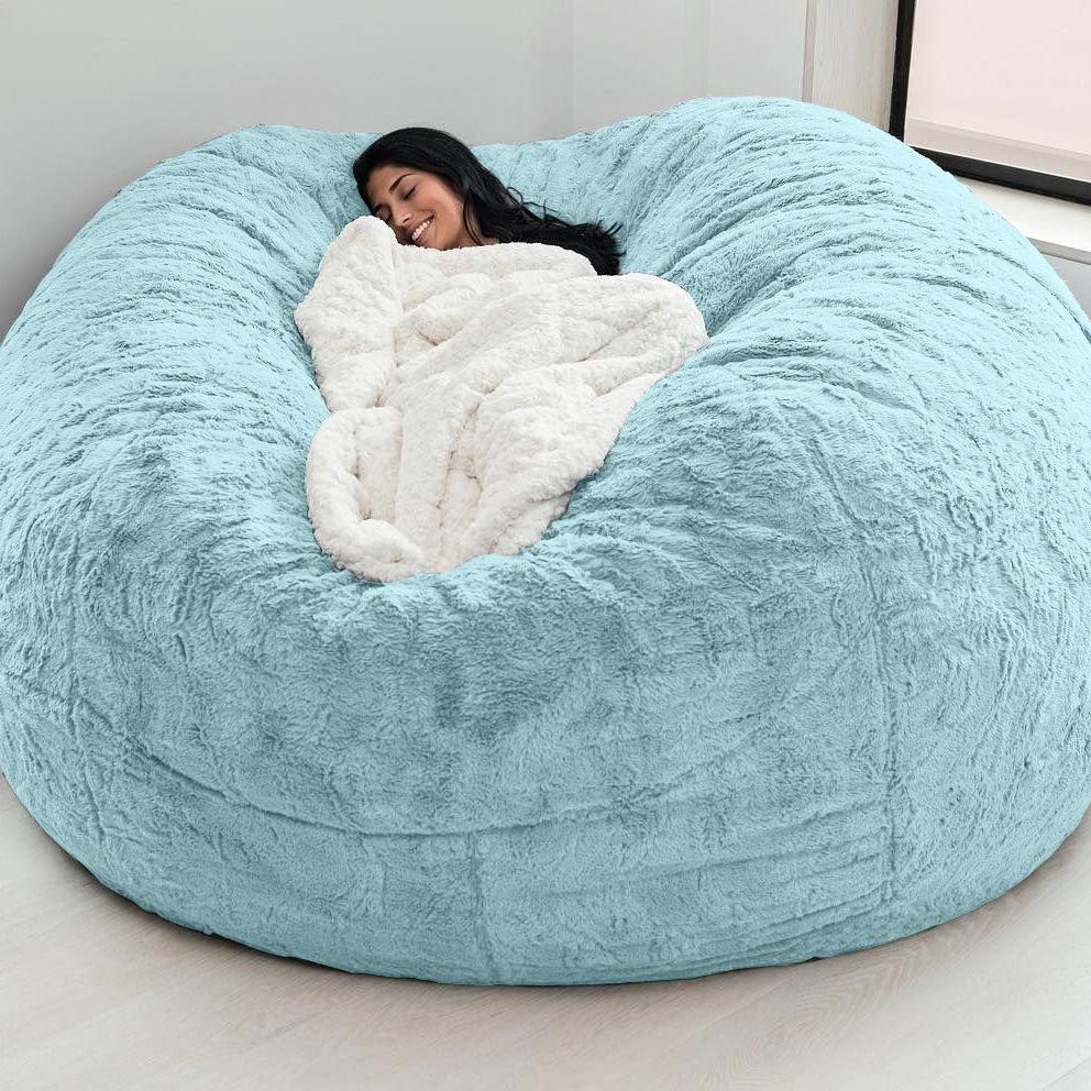 183Cm Fur Giant Removable Washable Bean Bag Bed Cover Comfortable Living Room Furniture Lazy Sofa Coat