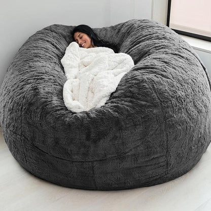183Cm Fur Giant Removable Washable Bean Bag Bed Cover Comfortable Living Room Furniture Lazy Sofa Coat