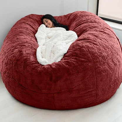 183Cm Fur Giant Removable Washable Bean Bag Bed Cover Comfortable Living Room Furniture Lazy Sofa Coat