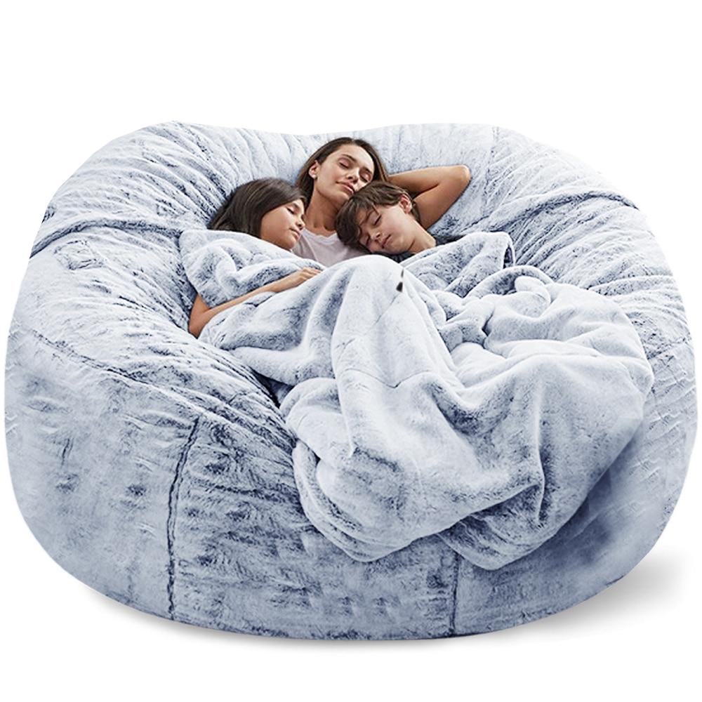 183Cm Fur Giant Removable Washable Bean Bag Bed Cover Comfortable Living Room Furniture Lazy Sofa Coat