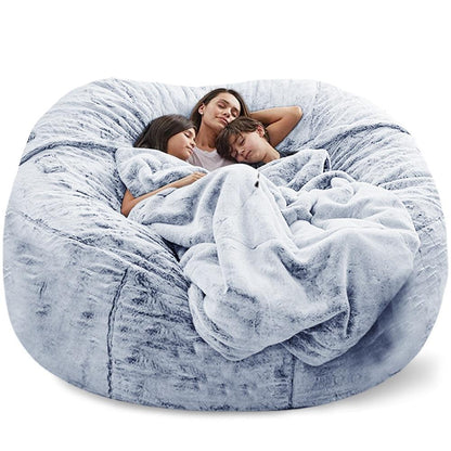183Cm Fur Giant Removable Washable Bean Bag Bed Cover Comfortable Living Room Furniture Lazy Sofa Coat