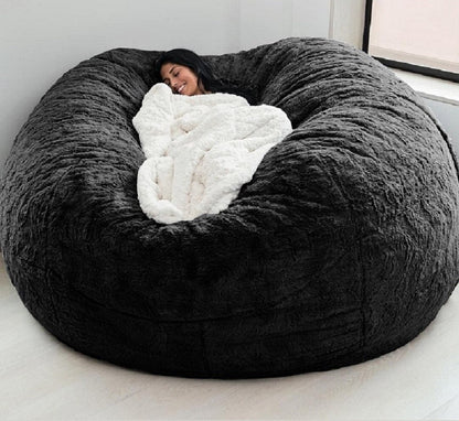 183Cm Fur Giant Removable Washable Bean Bag Bed Cover Comfortable Living Room Furniture Lazy Sofa Coat