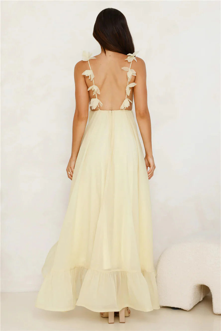 Floating On Florals Maxi Dress Yellow