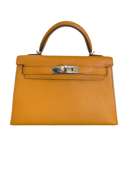 Hermes Kelly Mini Chevre Sesame Bag