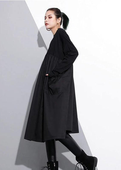 Elegant Cinched o neck Cotton clothes For Women Tutorials Purple  Dresses