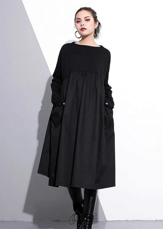 Elegant Cinched o neck Cotton clothes For Women Tutorials Purple  Dresses