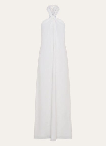 Golden Child Linen Maxi Dress - White