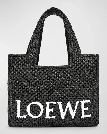 LOEWE x Paula's Ibiza Font Tote Small Bag in Raffia