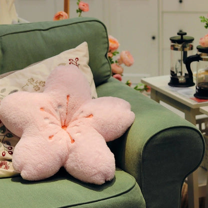 Cherry Blossoms Stuffed Flower Plush Cushion Girly Room Decor Sunflower Pillow Pink Flower For Girls Bedroom Seat Pillow