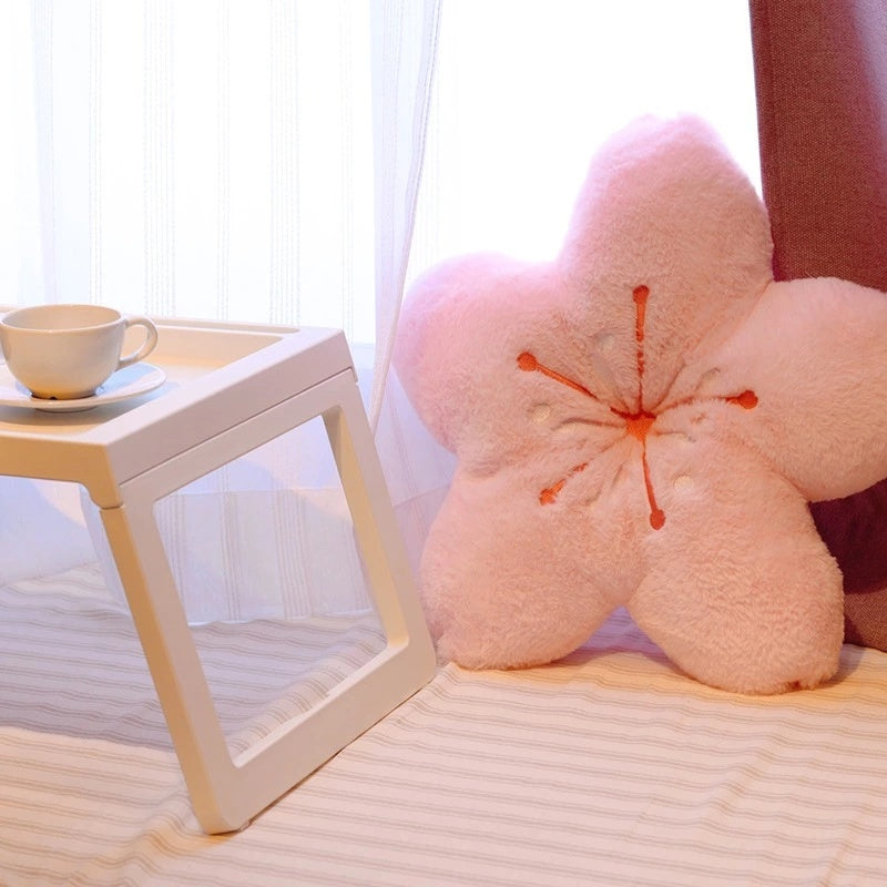 Cherry Blossoms Stuffed Flower Plush Cushion Girly Room Decor Sunflower Pillow Pink Flower For Girls Bedroom Seat Pillow
