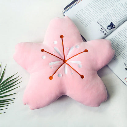 Cherry Blossoms Stuffed Flower Plush Cushion Girly Room Decor Sunflower Pillow Pink Flower For Girls Bedroom Seat Pillow