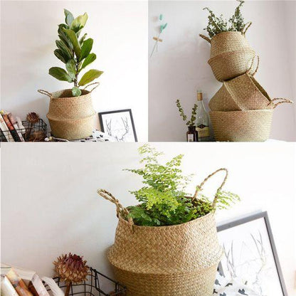 Seaweed Wicker Basket Rattan Hanging Flowerpot Flowerpot Dirty Clothes Dirty Clothes Basket Storage Basket   Wf1015