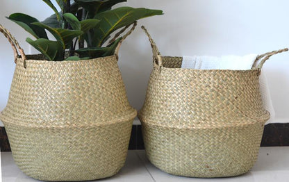 Seaweed Wicker Basket Rattan Hanging Flowerpot Flowerpot Dirty Clothes Dirty Clothes Basket Storage Basket   Wf1015