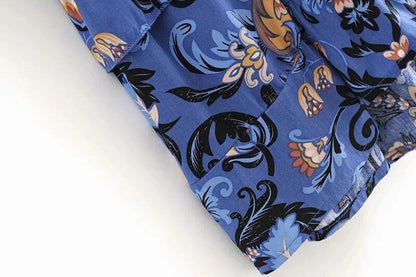 Print Frill Dress Women Tiers V-Neck Long Sleeve Dress Autumn  New Boho Dress