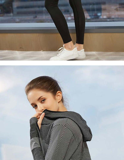 Splice Color Gym Workout Jackets Women Quick Dry Yoga Seamless Sport Fitness Coat Outwear Zipper Training Running Jacket Women'S