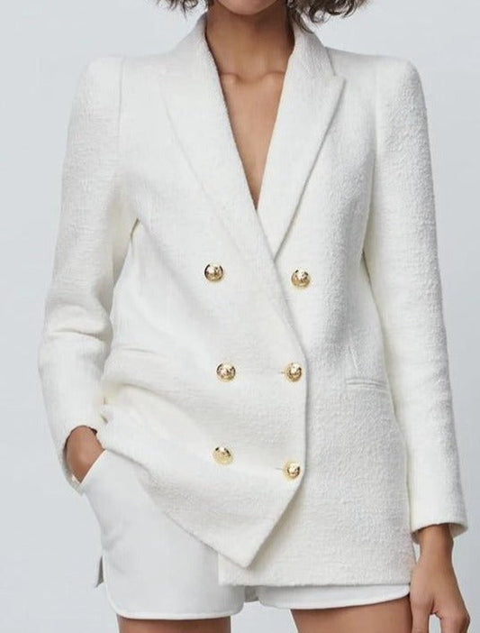 Noella White Tweed Blazer