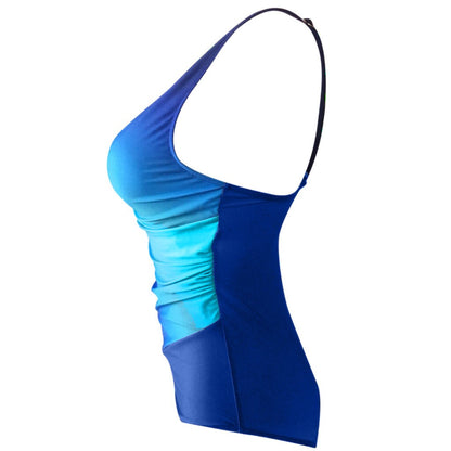 Women'S Two Piece Filled Bra Sexy Gradient Print Siamese Bathing Female Bra Summer Lingerie Beachwear Wire Free