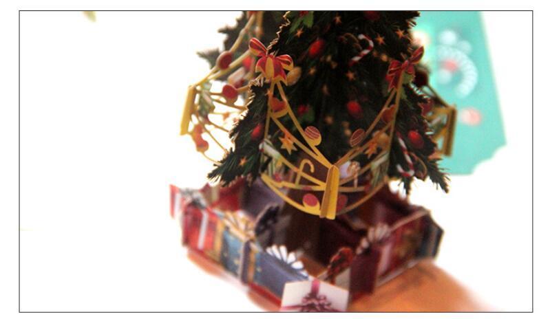3Pcs/Lot 3D Pop Up Merry Christmas Paper Cards Gift Handmade Colourful Christmas Tree Greeting Cards