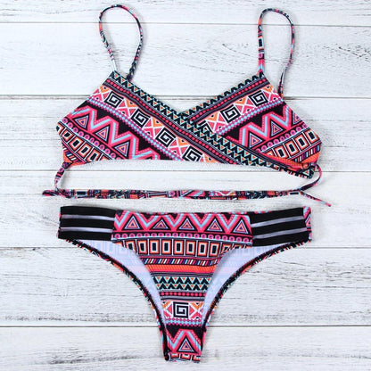 Purple Fashion Women Bohemia Push-Up Padded Bra Beach Bikini