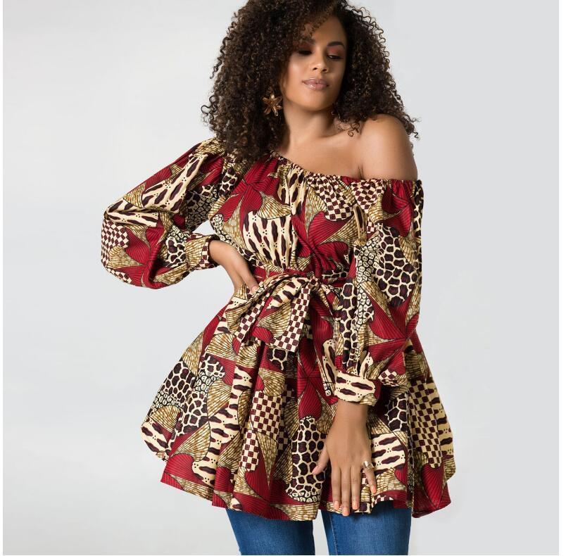 Hot Sale Sexy Africdresses For Women African Print Clothing One Shoulder Dress
