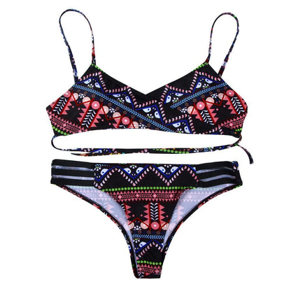 Purple Fashion Women Bohemia Push-Up Padded Bra Beach Bikini