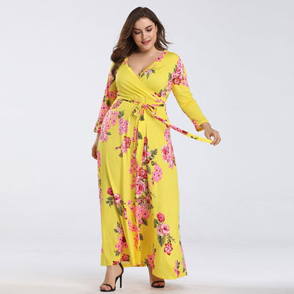 Summer Floral V Neck Clothes For Pregnant Women Printing  Long Sleeve Dress