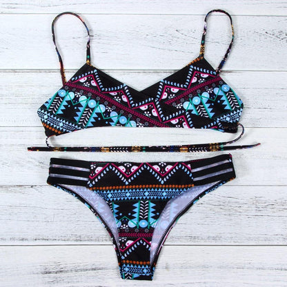 Purple Fashion Women Bohemia Push-Up Padded Bra Beach Bikini