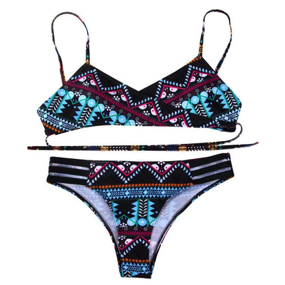 Purple Fashion Women Bohemia Push-Up Padded Bra Beach Bikini
