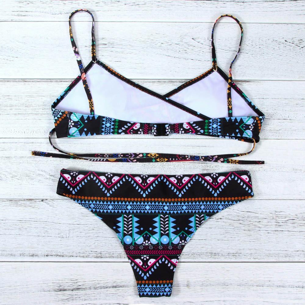 Purple Fashion Women Bohemia Push-Up Padded Bra Beach Bikini