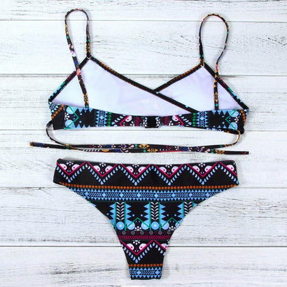 Purple Fashion Women Bohemia Push-Up Padded Bra Beach Bikini
