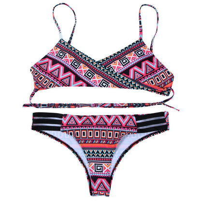 Purple Fashion Women Bohemia Push-Up Padded Bra Beach Bikini