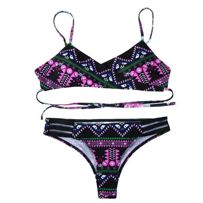 Purple Fashion Women Bohemia Push-Up Padded Bra Beach Bikini
