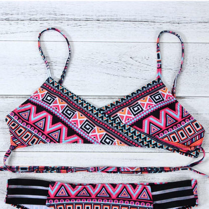 Purple Fashion Women Bohemia Push-Up Padded Bra Beach Bikini